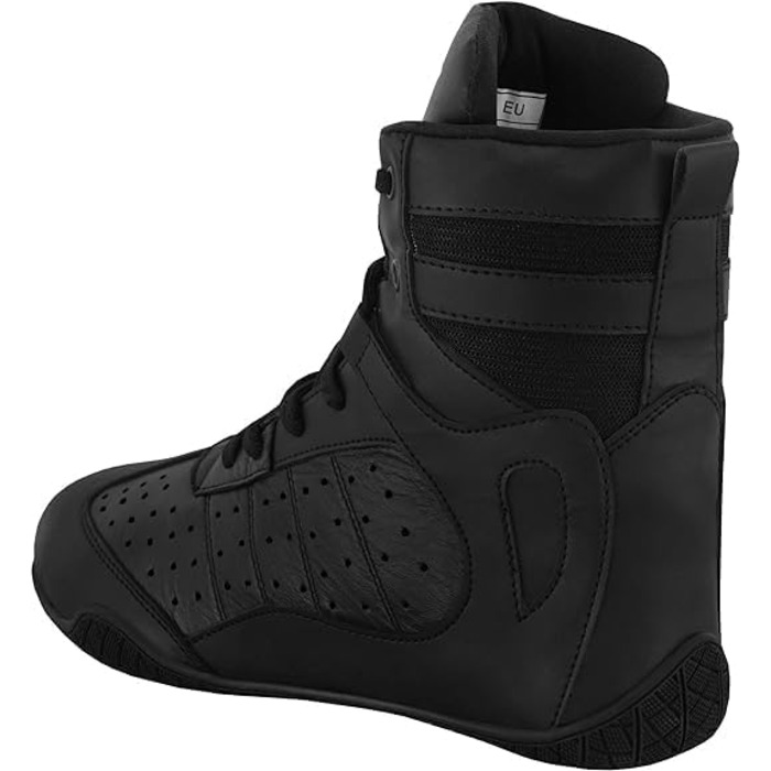 Боксерські черевики для чоловіків, Муай Тай, кікбоксинг, спаринги, підлітки, боксери, тренери, бойові мистецтва, дихаючі, бодібілдинг, чорний колір, розмір 38-47