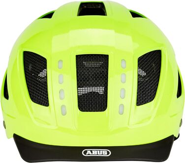 Велошолом ABUS Hyban 2.0 LED з переднім і заднім світлом, жовтий, XL (58-63 см), міцний корпус, для чоловіків і жінок