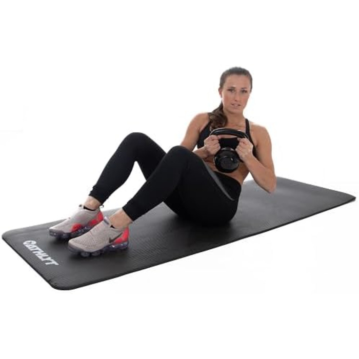 Фітнес килимок Athlyt, чорний, 183 x 60 см, для дому