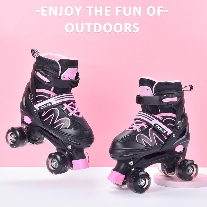 Ролики дитячі світлодіодні ERNAN для дівчаток та хлопчиків, 4 розміри, комфортні, для початківців