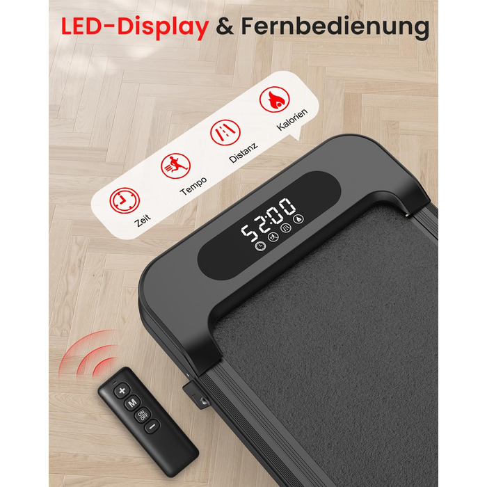 Бігова доріжка Walking Pad для дому HomeFitnessCode: електричний біговий килимок з нахилом, 1-8 км/год, чорний