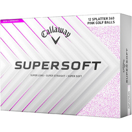 Гольф-м'ячі Callaway Supersoft Splatter 360 2025 (рожеві, плямисті)