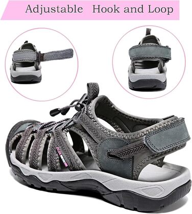 Чоловічі та жіночі шкіряні сандалії для пляжу, трекінгу та активного відпочинку. Літні сандалії для ходьби, розмір 36-46, чорний колір.