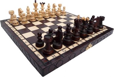 Дерев'яна шахова дошка Abio Perle KLEIN 30x30 см, складана, високоякісна, дорожній шаховий набір для дорослих