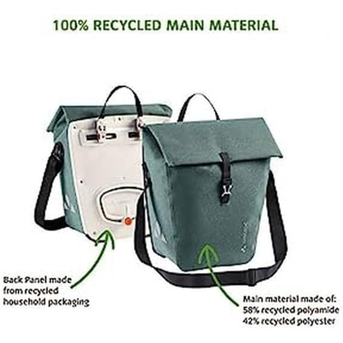 Велосумка VAUDE Recycle Back, універсальний розмір, коричнева, екологічний матеріал