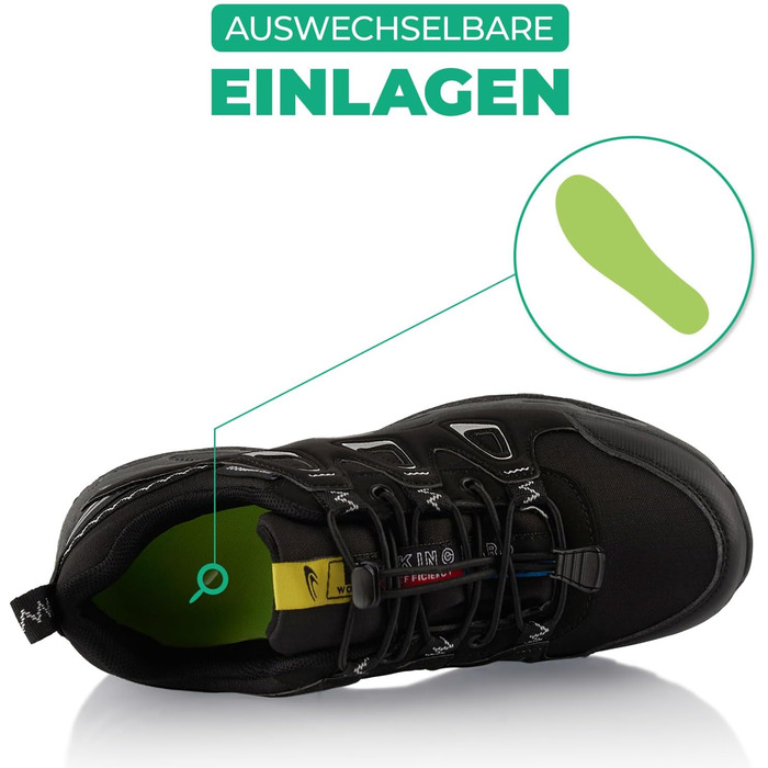 Водонепроникні трекінгові черевики для жінок та чоловіків, Trail Running, розмір 43 EU, чорний/сірий