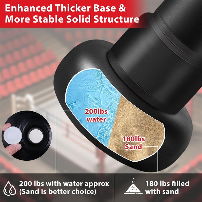 Надувний боксерський мішок Qoosea 180 см з рукавичками для дорослих та підлітків. Ідеально для таеквондо, карате, кікбоксингу та MMA