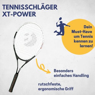 Тенісна ракетка Best Sporting XT-Power 250г L3 алюмінієва, для початківців, дітей та дорослих, з чохлом