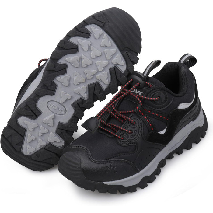Дитячі трекінгові кросівки UOVO, водонепроникні, для бігу та трейлраннінгу, чорні, розмір 38 EU
