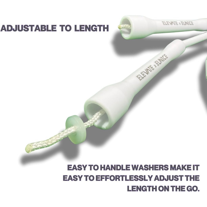 Стрибкова скакалка Elevate Beaded - професійна з регульованою довжиною до 3 м, товщина шнура 3 мм, вага 0.1 кг. (Білий/Жовтий/Помаранчевий/Червоний)