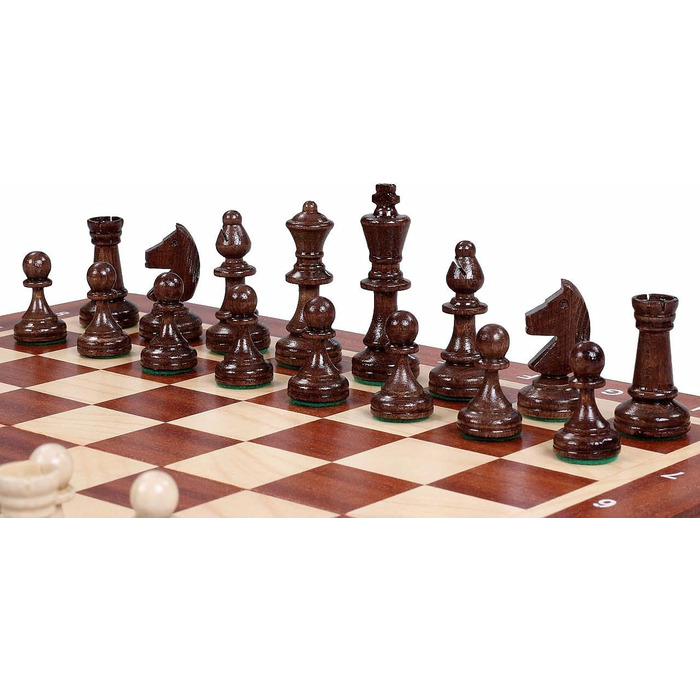 Турнірний шаховий набір Sunrise Chess & Games №3, інкрустація, 35x35 см, художня ручна робота