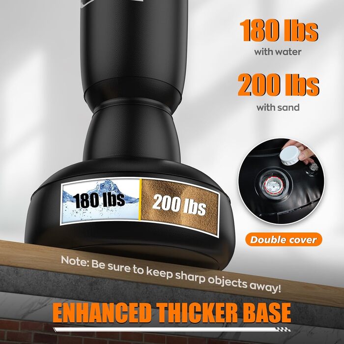 Стенд-мішок для боксу дорослий/підлітковий, 180 см, PVC, для боксу, кікбоксингу, муай-тай, MMA, боксерського тренування