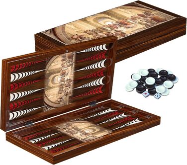 Набір настільної гри PrimoLiving Deluxe Backgammon з дерева Planton S, 28,5 x 28 см