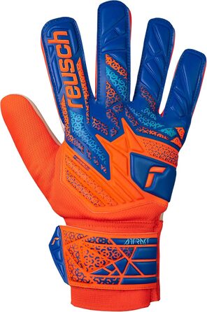 Воротарські рукавички Reusch Attrakt Starter Solid Junior - дитячі, для футболу, оранжево-блакитні