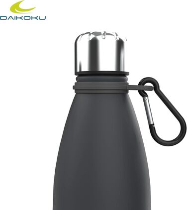 Термос Daikoku Edelstahl: 500 мл, нержавіюча сталь, 12 год гаряче, 24 год холодне, без BPA, сірий | Для спорту та відпочинку