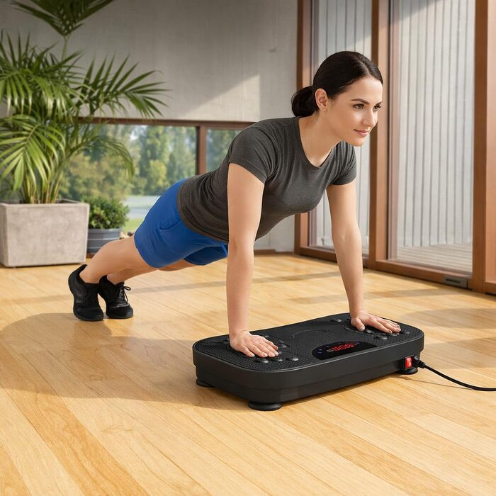 Віброплатформа Newgen Medicals з Bluetooth та динаміками: 180 рівнів, LED-дисплей для фітнесу та м'язового тренування