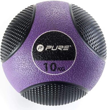 Медичний м'яч Pure2Improve 10 кг фіолетово-чорний для фітнесу