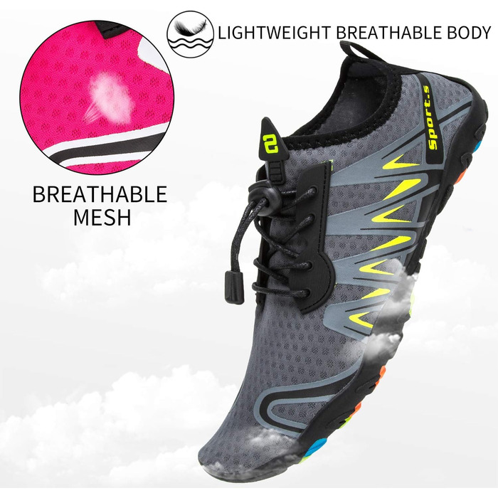 Водні шкарпетки для плавання та дайвінгу WateLves - унісекс, сірі, 46 EU