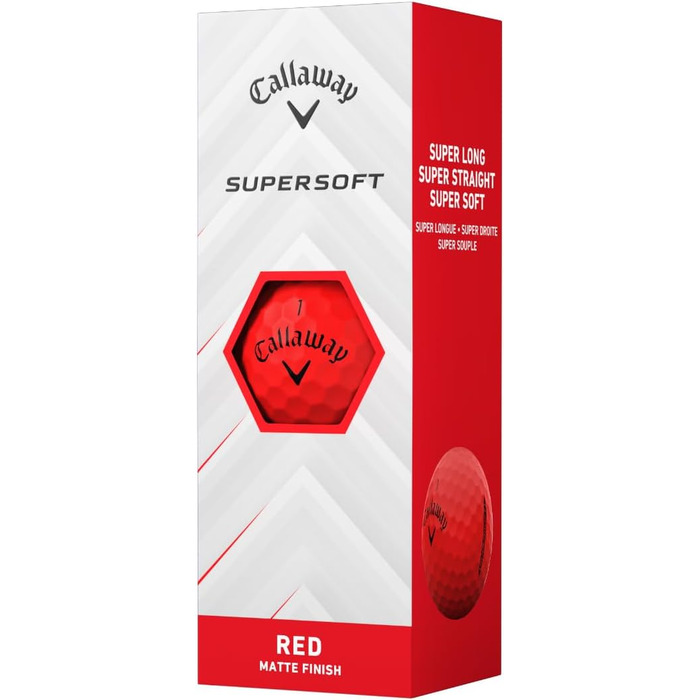 Гольф м'яч Callaway Supersoft 2025, білий (червоний)