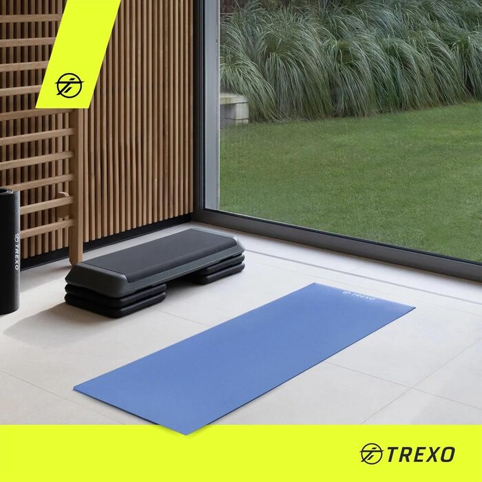 TREXO Степ-платформа для дому - степ-платформа для аеробіки з регулюванням висоти, фітнес та спорт, тренувальний пристрій для початківців та досвідчених, витримує до 250 кг, чорний/помаранчевий