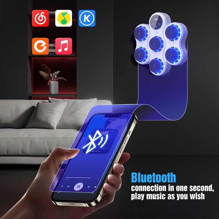 Музичний бокс для боксу з LED, Bluetooth, 9 швидкостей і режимів, 5 рівнів гучності, для дорослих і дітей