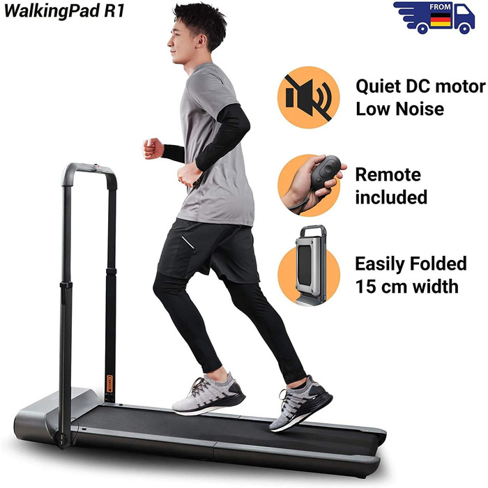 Бігова доріжка Walking Pad R1 для дорослих, чорна/сіра, XL