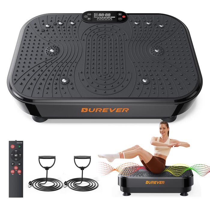 Платформа вібраційна Burever 150W з пультом, 99 рівнів інтенсивності, 5 програм, для масажу ніг, тренувань та формування м'язів