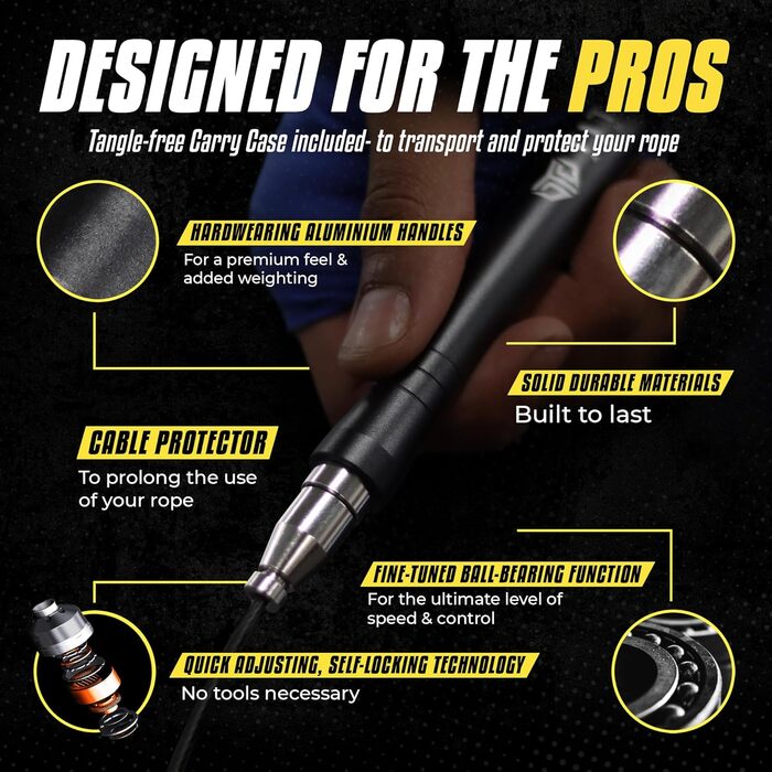 Пружинне тросове страхування Titan Armour® для дорослих, регульоване, 2 сталеві троси, захист кабелю та чохол для подорожей, професійне пружинне тросове страхування: фітнес, кросфіт, бокс, ММА (чорний 2)