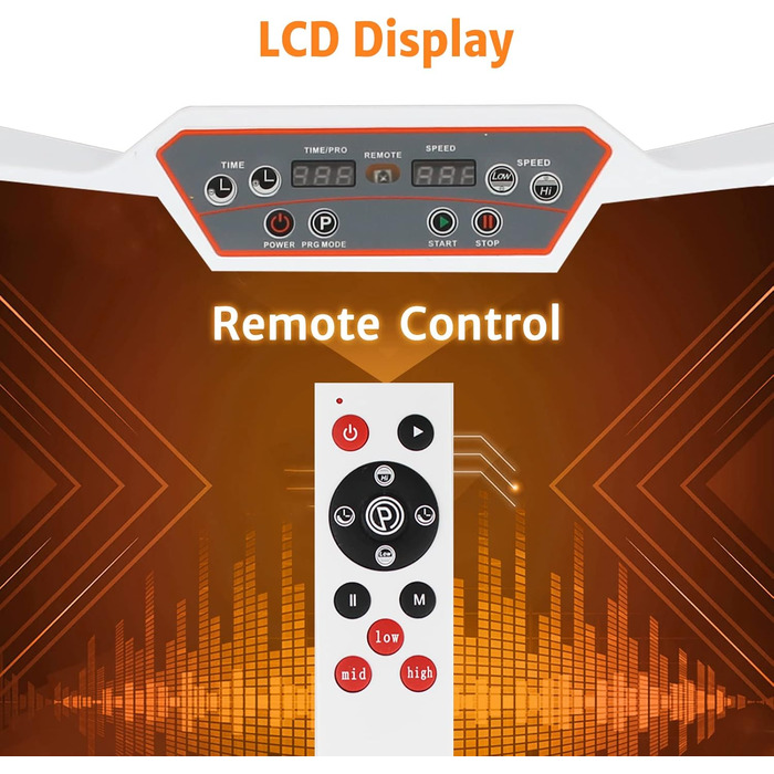 Віброплатформа Leogreen для фітнесу, біла/чорна, 69x39x13 см - тренажер для схуднення та масажу