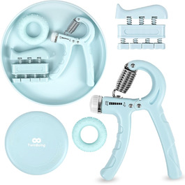 Набір для зміцнення хватки TwinBeing (4 шт.) з ручками та підсилювачем передпліччя - тренажер рук та пальців - розвантажувальне кільце для сили - літаюча диска