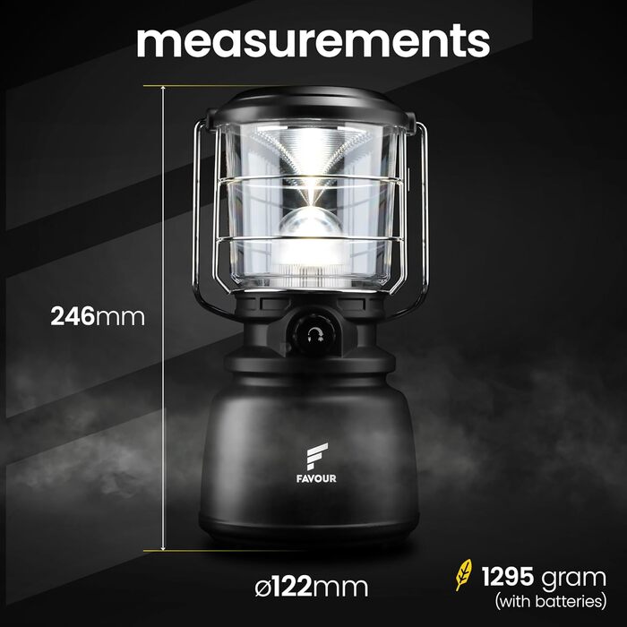 LED Ліхтар для кемпінгу BigBoy 1300 Lumen, IP64, регулювання яскравості, змінна колірна температура, акумуляторний, зелений