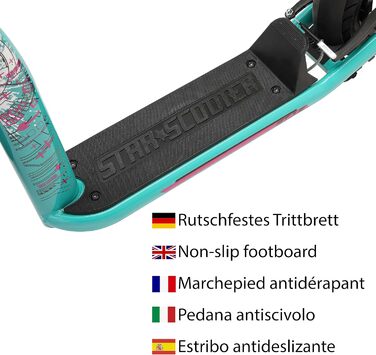 Самокат дитячий STAR SCOOTER City Kick Scooter 16 дюймів, з повітряними колесами, регульована висота, м'ятний колір