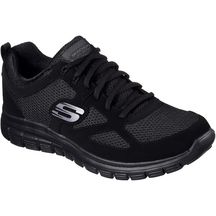 Чоловічі кросівки Skechers Burns - Agoura зі шкіри та сітки, чорні, розмір 48.5 EU