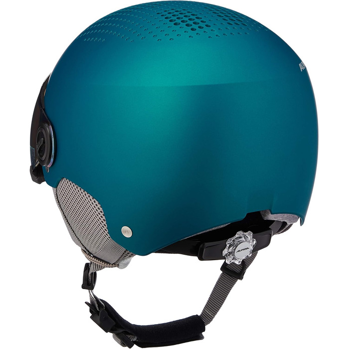 Дитячий лижний шолом ALPINA ZUPO VISOR Q-LITE з візором, посиленою контрастністю, синій матовий, легкий, розмір 48-52 см