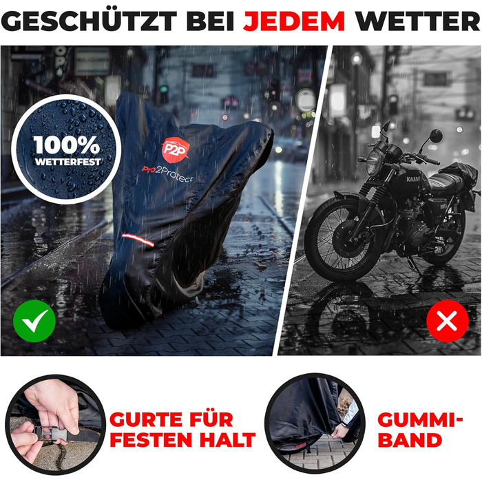Водонепроникна накривка для мотоцикла Pro2Protect: захист від негоди, для мопедів, ролерів, Vespa, моторолерів