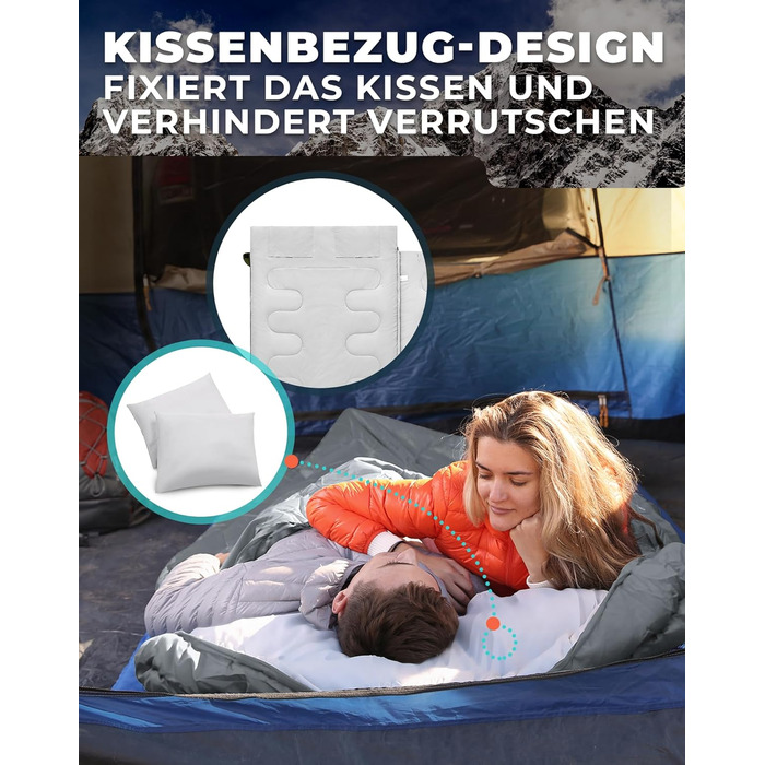 Сплячий мішок KingCamp для двох осіб, зимовий, для кемпінгу, сірий