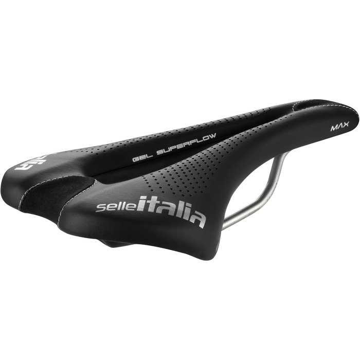 Велосипедне сідло Selle Italia Max SLR Boost Gravel X-Cross Gel SuperFlow Hi-Viz, зручне гелеве сідло для МТБ та шосейних велосипедів, чорне, розмір L, унісекс