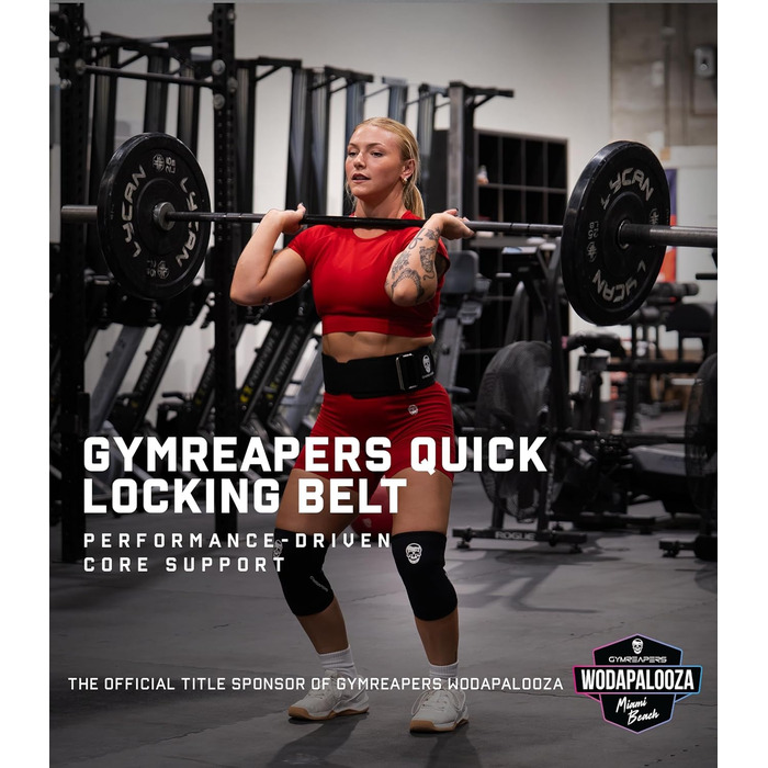 Пояс для важкої атлетики Gymreapers Schnellverschluss Сірий (4 дюйми, неопрен, металева пряжка) для бодібілдингу, пауерліфтингу, крос-тренінгу