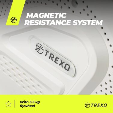 Веслувальний тренажер TREXO RM100 з магнітною системою опору, маховик 3,5 кг, лічильник, білий, ергометр, стійка конструкція