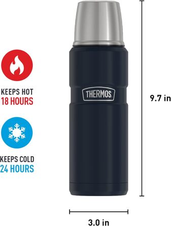 Термос THERMOS Stainless King, вакуумна пляшка, 473 мл, синя