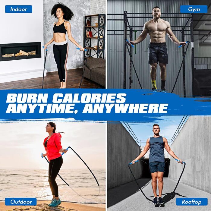 Скакалка Springseil для фітнесу, 0,5 кг, для чоловіків, жінок, дітей, тренувань, сили та швидкості