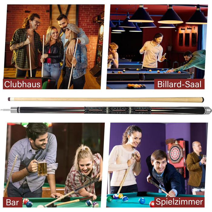 Більярдний кий, 58", наконечник 12.5 мм, LED, для початківців та професіоналів, 20oz, C4816