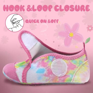 Дитячі шльопанці для басейну WateLves: аквашузи для хлопчиків та дівчаток, швидко сохнуть, підошва не слизька (30/31 EU, Рожевий Tiedye)