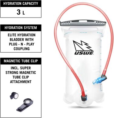 Гідратор USWE Moto Hydro 8 л з питною системою для мотоциклів, чорний-оранжевий, без стрибків, для ендуро та офф-роуд