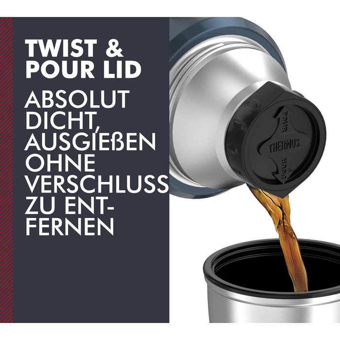 Термос STAINLESS KING Ice Grey 1.2 л з нержавіючої сталі, з чашкою та ручкою, 24 години гарячий/холодний, BPA-free