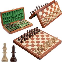 Велика магнітна дорожня шахова дошка з дерева Master of Chess 28 см, ручна робота, для дорослих і дітей