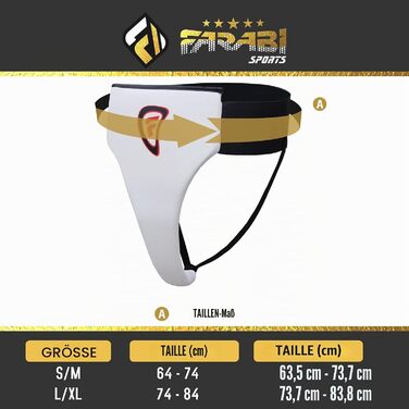 Захист паху Farabi Sports для жінок, захист геніталій для кікбоксингу та єдиноборств (S/M, Білий)
