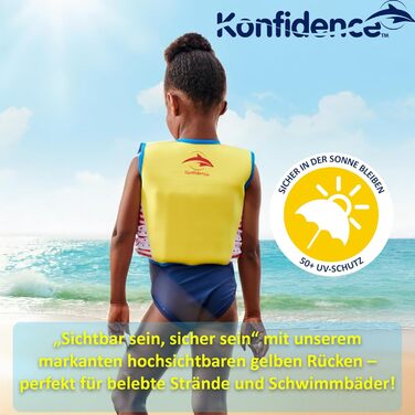 Дитячий жилет для плавання Konfidence Maui Green S (2-3 роки, 15-19 кг) | Безпечний, регульований, CE-сертифікат