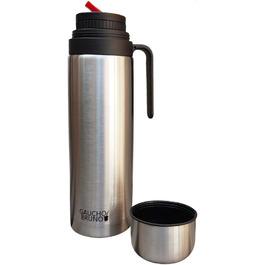Термос Gaucho Bruno Yerba Mate, 1 л, з ручкою і точним носиком, нержавіюча сталь, для гарячих і холодних напоїв