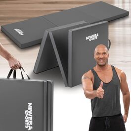 Гімнастичний мат Miweba Sports GM100, складаний, 180x60x5 см, протиковзкий, для фітнесу, йоги, спорту, сірий